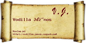 Vodilla János névjegykártya